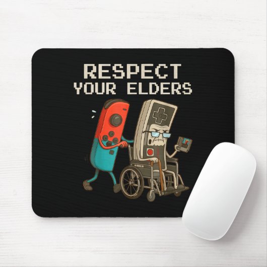 Respect Your Elders Gaming Control Retro Funny Gam Mousepad (Mit Mouse)