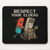 Respect Your Elders Gaming Control Retro Funny Gam Mousepad (Vorne)