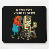 Respect Your Elders Gaming Control Retro Funny Gam Mousepad (Vorne)