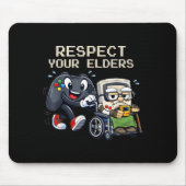 Respect Your Elders Gaming Control Retro Funny Gam Mousepad (Vorne)