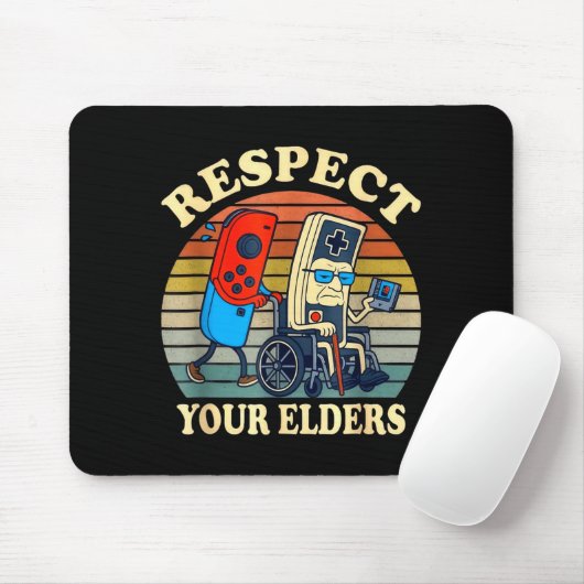 Respect Your Elders Gaming Control Retro Funny Gam Mousepad (Mit Mouse)