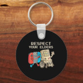 Respect Your Elders Gaming Control Retro Funny Gam Schlüsselanhänger (Vorderseite)
