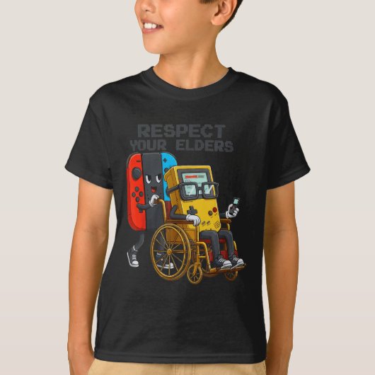 Respect Your Elders Gaming Control Retro Funny Gam T-Shirt (Vorderseite)