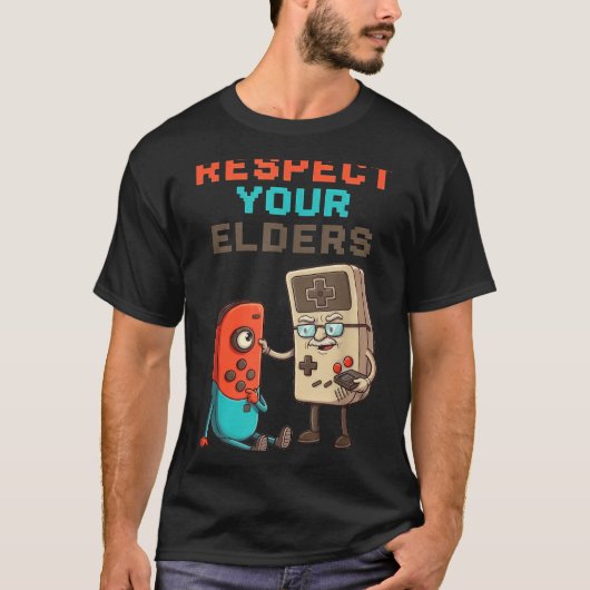 Respect Your Elders Gaming Control Retro Funny Gam T-Shirt (Vorderseite)