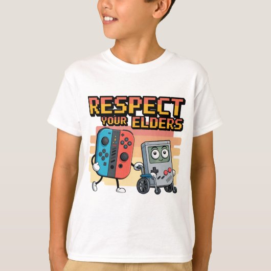 Respect Your Elders Gaming Control Retro Funny Gam T-Shirt (Vorderseite)