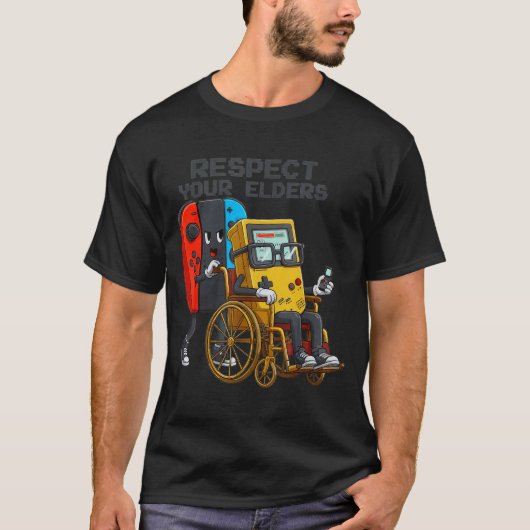 Respect Your Elders Gaming Control Retro Funny Gam T-Shirt (Vorderseite)