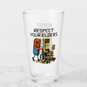 Respect Your Elders Gaming Control Retro Funny Glas (Vorderseite)