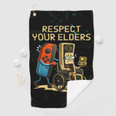 Respect Your Elders Gaming Control Retro Funny Golfhandtuch (Insitu)