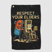 Respect Your Elders Gaming Control Retro Funny Golfhandtuch (Vorderseite)