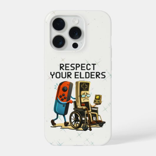 Respect Your Elders Gaming Control Retro Funny iPhone Hülle (Rückseite)