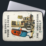 Respect Your Elders Gaming Control Retro Funny Laptopschutzhülle<br><div class="desc">Level up your style with this Respect Your Elders Gaming Control Retro Funny Gamer design—a must-have for classic gaming fans and modern gamers alike. Featuring a vintage retro game controller and bold humor, this design celebrates old-school gaming skills with a playful message that every gamer understands. Perfect for retro gamers,...</div>