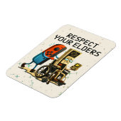 Respect Your Elders Gaming Control Retro Funny Magnet (Linke Seite)