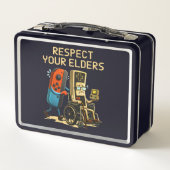 Respect Your Elders Gaming Control Retro Funny Metall Brotdose (Rückseite)