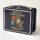 Respect Your Elders Gaming Control Retro Funny Metall Brotdose (Vorderseite)