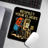 Respect Your Elders Gaming Control Retro Funny Mousepad