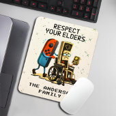 Respect Your Elders Gaming Control Retro Funny Mousepad