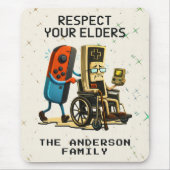 Respect Your Elders Gaming Control Retro Funny Mousepad (Vorne)
