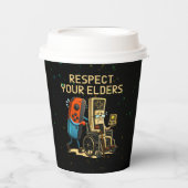 Respect Your Elders Gaming Control Retro Funny Pappbecher (Vorderseite)