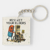Respect Your Elders Gaming Control Retro Funny Schlüsselanhänger (Rückseite)