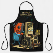 Respect Your Elders Gaming Control Retro Funny Schürze (Vorderseite)