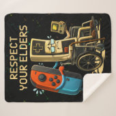 Respect Your Elders Gaming Control Retro Funny Sherpadecke (Vorderseite (Horizontal))
