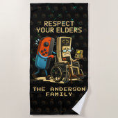 Respect Your Elders Gaming Control Retro Funny Strandtuch (Vorderseite)