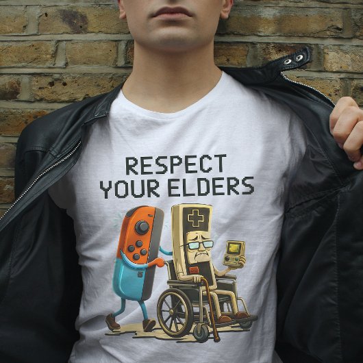 Respect Your Elders Gaming Control Retro Funny T-Shirt