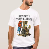 Respect Your Elders Gaming Control Retro Funny T-Shirt (Vorderseite)
