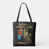 Respect Your Elders Gaming Control Retro Funny Tasche (Rückseite)