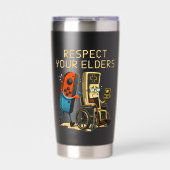 Respect Your Elders Gaming Control Retro Funny Thermobecher (Vorderseite)