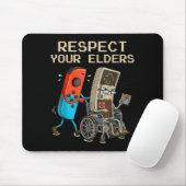 Respect Your Elders Retro Gaming Controller Funny Mousepad (Mit Mouse)