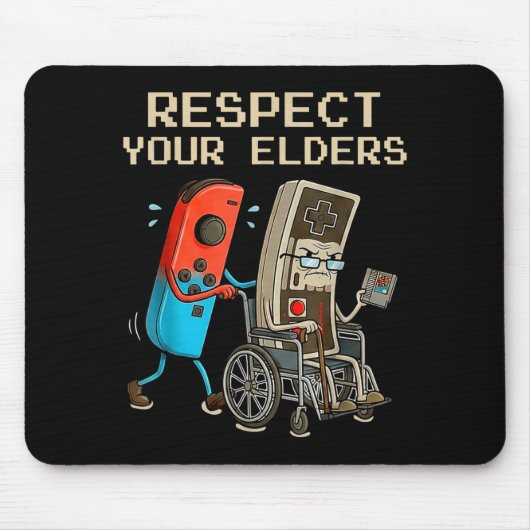 Respect Your Elders Retro Gaming Controller Funny Mousepad (Vorne)
