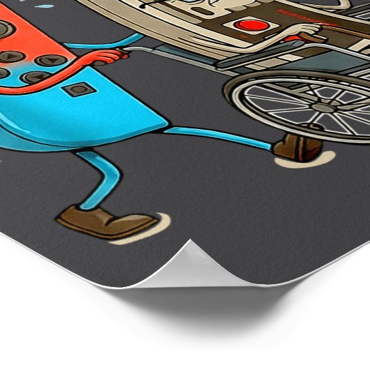 Respect Your Elders Retro Gaming Controller Funny  Poster (Ecke)