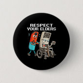 Respect Your Elders Retro Gaming Funny Controller Button (Vorderseite)