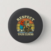 Respect Your Elders Retro Gaming Funny Controller Button (Vorderseite)