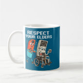 Respect Your Elders Retro Gaming Funny Controller Kaffeetasse (Links)
