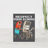 Respect Your Elders Retro Gaming Funny Controller Karte (Vorderseite)