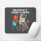 Respect Your Elders Retro Gaming Funny Controller Mousepad (Mit Mouse)