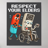 Respect Your Elders Retro Gaming Funny Controller Poster (Vorne)