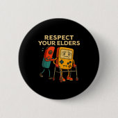 Respect Your Elders Retro Gaming Funny Gamer Contr Button (Vorderseite)