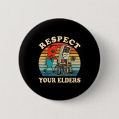 Respect Your Elders Retro Gaming Funny Gamer Contr Button (Vorderseite)