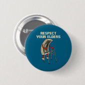 Respect Your Elders Retro Gaming Funny Gamer Contr Button (Vorne & Hinten)