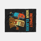 Respect Your Elders Retro Gaming Funny Gamer Contr Fleecedecke (Vorderseite (Horizontal))