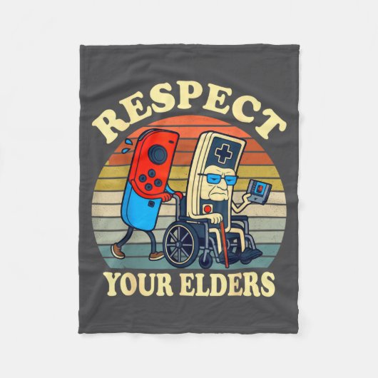 Respect Your Elders Retro Gaming Funny Gamer Contr Fleecedecke (Vorderseite)