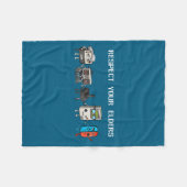 Respect Your Elders Retro Gaming Funny Gamer Contr Fleecedecke (Vorderseite (Horizontal))