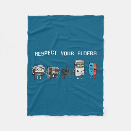 Respect Your Elders Retro Gaming Funny Gamer Contr Fleecedecke (Vorderseite)