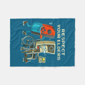 Respect Your Elders Retro Gaming Funny Gamer Contr Fleecedecke (Vorderseite (Horizontal))
