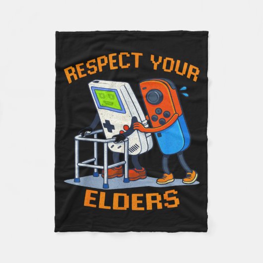 Respect Your Elders Retro Gaming Funny Gamer Contr Fleecedecke (Vorderseite)