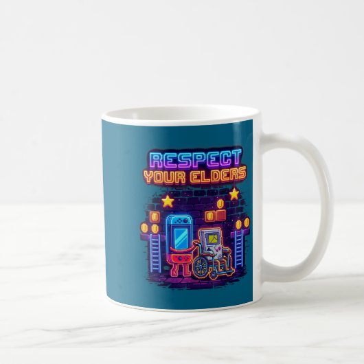 Respect Your Elders Retro Gaming Funny Gamer Contr Kaffeetasse (Rechts)