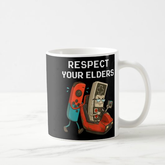 Respect Your Elders Retro Gaming Funny Gamer Contr Kaffeetasse (Rechts)